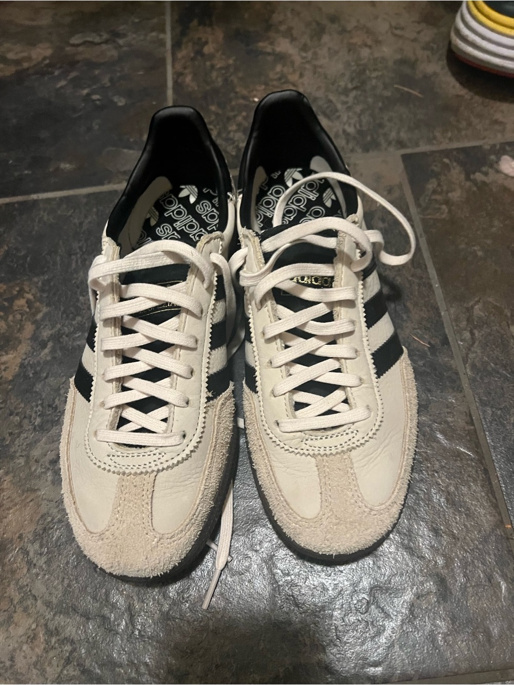 adidas Women's White Sneakers with Black Stripes